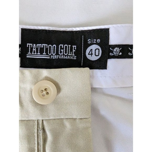 Tattoo Golf OB Shorts Size 40 Beige Solid Performance Outdoors Pockets - Picture 6 of 9